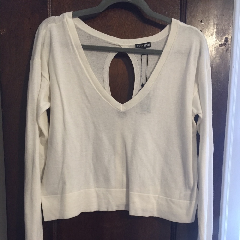 White Cropped Sweater